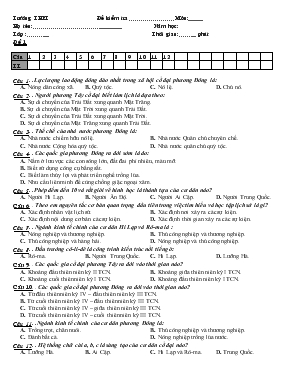 Đề kiểm tra 1 tiết giữa kì 1 môn lịch sử